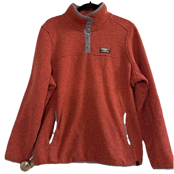 LL Bean Men's Pullover Sweater Fleece XL REG Slightly Fitted Red Chestnut 298050 - Picture 4 of 10